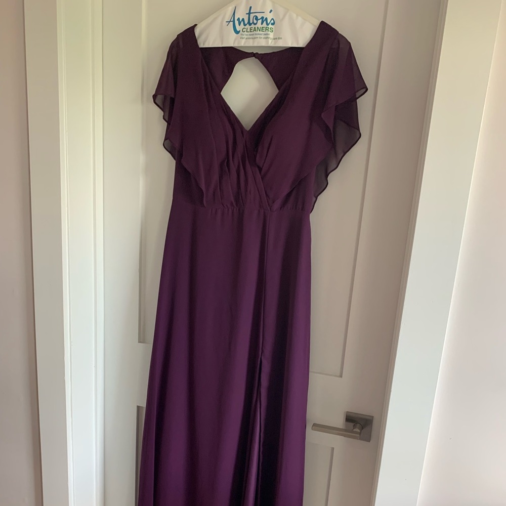 Deep Purple, Floor Length, Chiffon Dress